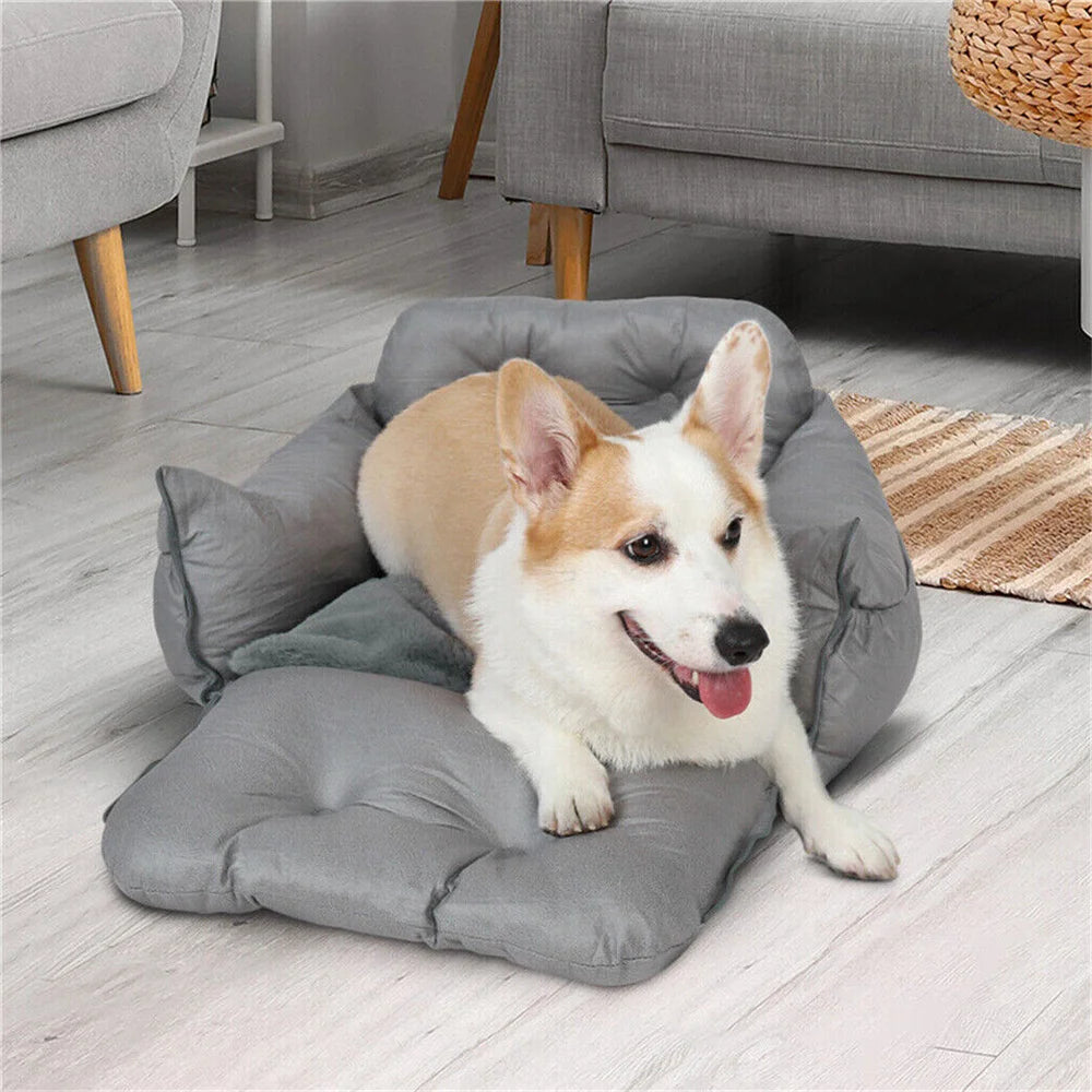 Pet Dog Car Seat Booster Washable Cat Puppy Travel Carrier Bed Bag Basket with Storage Pocket Adjustable Strap Booster Seats Bed