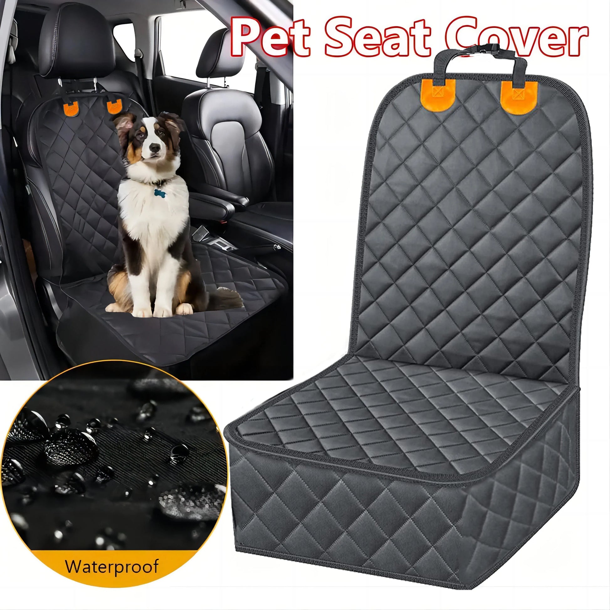 Dog Front Seat Cover for Cars, 100% Waterproof Nonslip Pet Car Seat Protector, Quilted & Durable Padded Dog Seat Covers for Cars